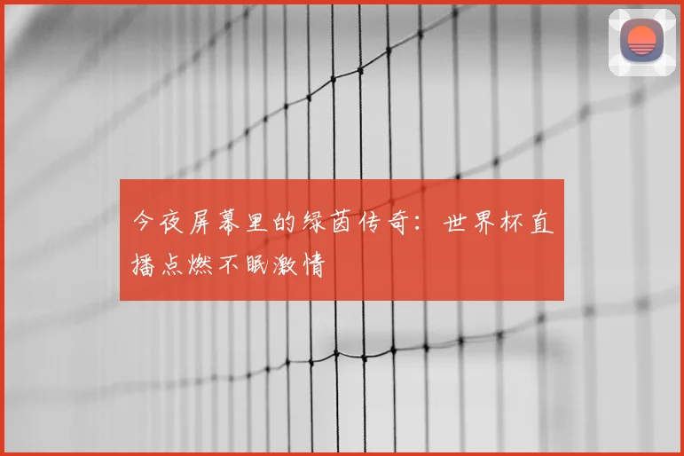 今夜屏幕里的绿茵传奇：世界杯直播点燃不眠激情